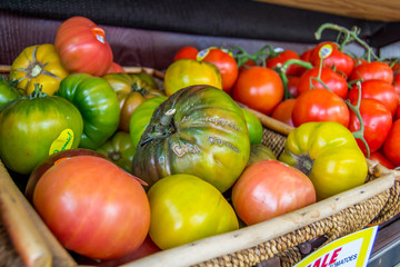 Heirloom tomatoes at the store