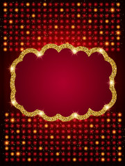  Poster Template with retro shine banner. Design for presentation, concert, show