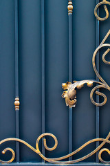 decorative parts of metal gates, elements of hand forging