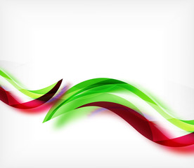 Vector colorful wavy stripe on white background with blurred effects. Vector digital techno abstract background