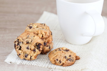 pile of bakery cookies on wooden table.