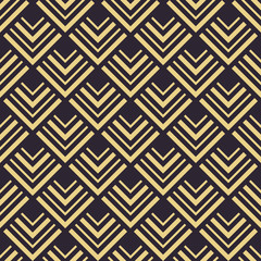 Seamless antique palette black and gold vintage art deco chevron pattern vector