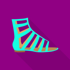 Sandal icon, flat style