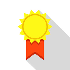 Award medal icon, flat style