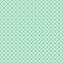Seamless turquoise vintage diagonal square medieval pattern vector