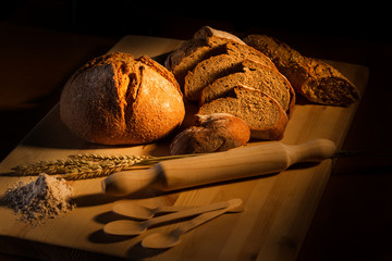 Still life wholewheat bread