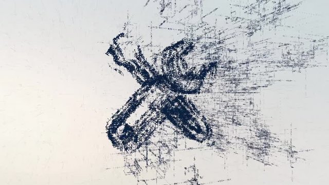 Repair logo, a design consisting of a code of numbers and a symbol. Abstract service icon in computer cyber network on a light background