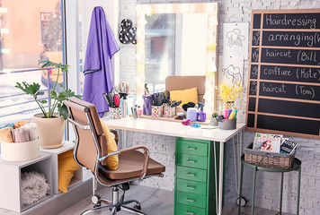 Hairdresser's workplace in salon