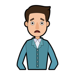 Worried man cartoon vector illustration graphic design