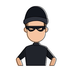 Thief man cartoon vector illustration graphic design