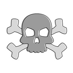 Skull with bones symbol vector illustration graphic design