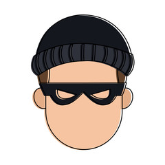 Thief man cartoon vector illustration graphic design