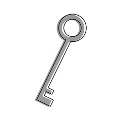 Antique key isolated vector illustration graphic design