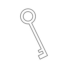 Antique key isolated vector illustration graphic design