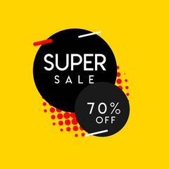 Super Sale 70% Special Off Vector Template Design Illustration