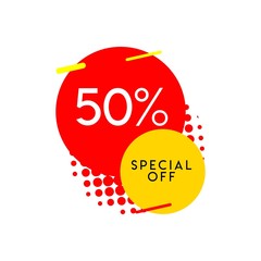 50% Special Off Vector Template Design Illustration