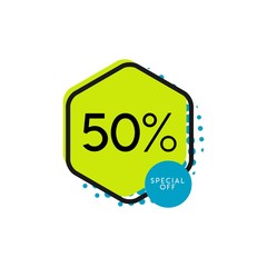 Discount 50% Special Off Vector Template Design Illustration