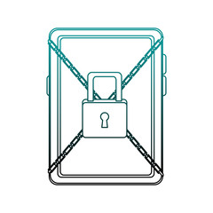 Smartphone with chains and padlock vector illustration graphic design