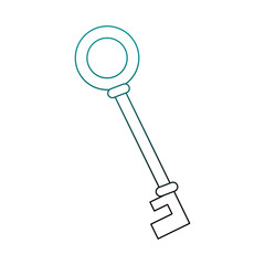 Antique key isolated vector illustration graphic design
