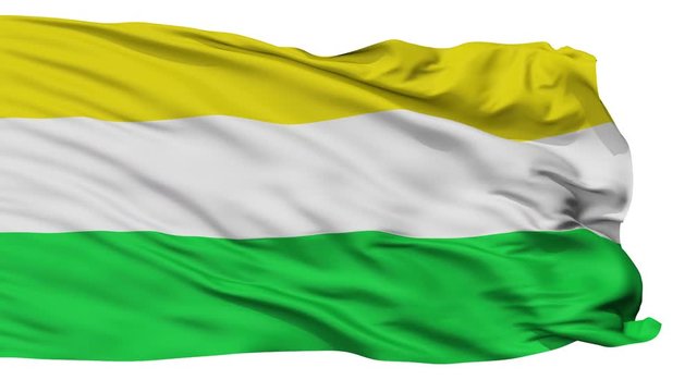 Gamarra  flag, city of Colombia, realistic animation isolated on white seamless loop - 10 seconds long (alpha channel is included)