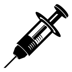 Glass syringe icon, simple style