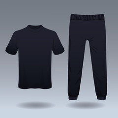 Tshirt and pants sport wear for male vector illustration graphic design