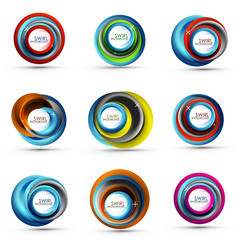 Obraz na płótnie Canvas Spiral swirl flowing lines 3d vector abstract icon collection
