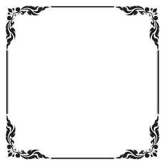 Decorative frame and border, Square frame, Black and white, Thai pattern, Vector illustration - 199508647