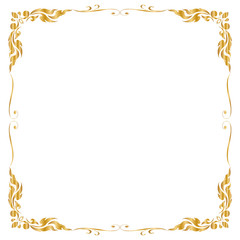 Decorative frame and border, Square frame, Golden frame, Thai pattern, Vector illustration