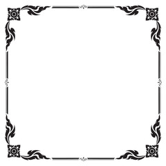 Decorative frame and border, Square frame, Black and white, Thai pattern, Vector illustration