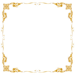 Decorative frame and border, Square frame, Golden frame, Thai pattern, Vector illustration