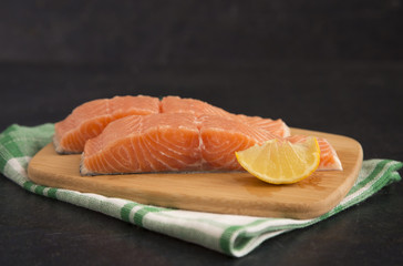 Beautiful Pink Salmon on a Slate Counter