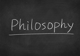 philosophy concept word on a blackboard background