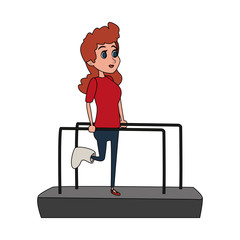 patient on walk therapy cartoon vector illustration graphic design