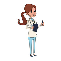 Woman doctor cartoon vector illustration graphic design