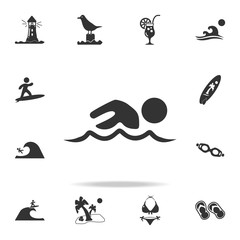 swimming icon. Detailed set of beach holidays icons. Premium quality graphic design. One of the collection icons for websites, web design, mobile app