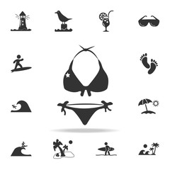 Obraz premium Bikini swimsuit icon. Detailed set of beach holidays icons. Premium quality graphic design. One of the collection icons for websites, web design, mobile app