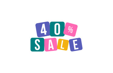 40 Percent SALE Discount Price Offer Sign 