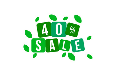 40 Percent SALE Discount Price Offer Sign 