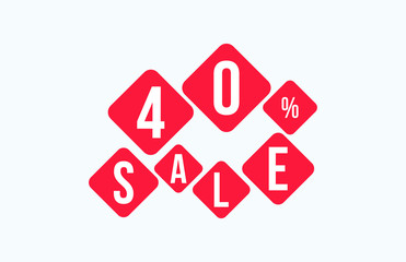 40 Percent SALE Discount Price Offer Sign 