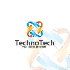 techno tech logo template