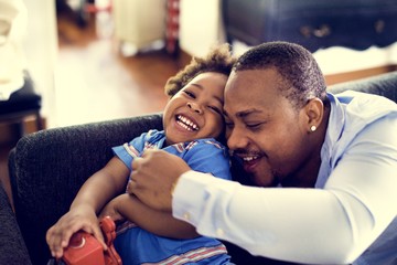 Happy african descent family