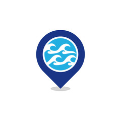 Wave Position Logo Icon Design