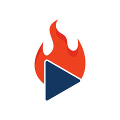 Burn Video Logo Icon Design