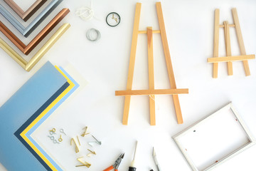 Picture framing flat lay