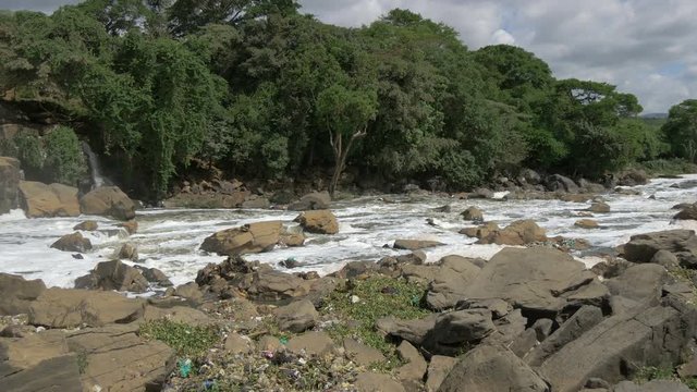 Panoramic view of Athi river and the Fourteen Falls 