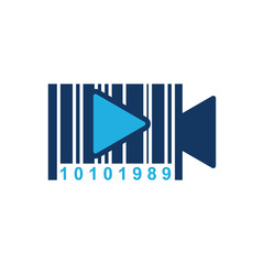 Barcode Video Logo Icon Design