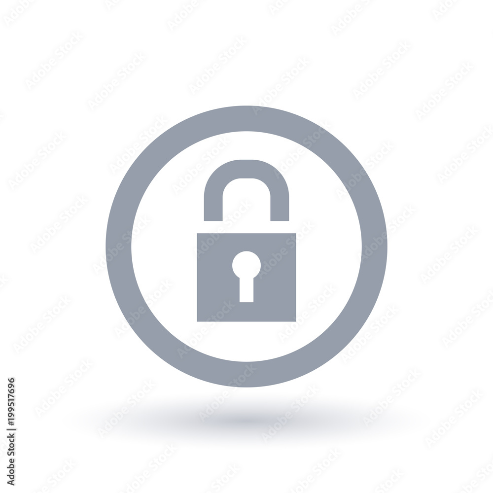 Wall mural padlock icon with keyhole in circle outline. lock symbol. security sign. vector illustration.