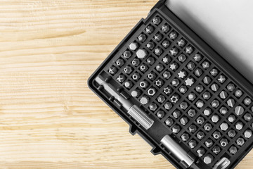 Set of screwdriver heads