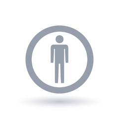 Man icon in circle outline. Male gender symbol. Mens sign. Vector illustration.